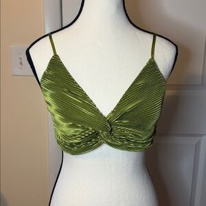Fashion nova green tank crop‎ top club bralett NEW large